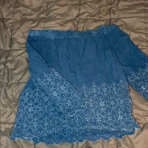 Off the shoulder jean top